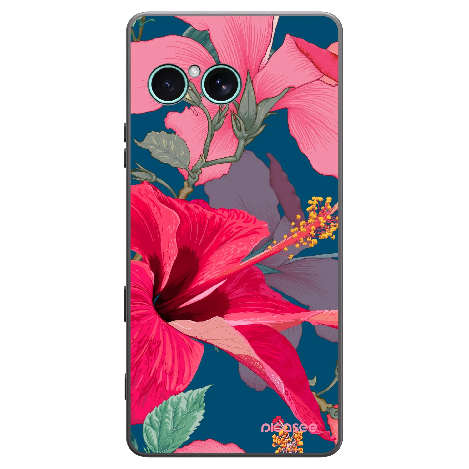 Picasee fekete szilikon tok az alábbi mobiltelefonokra Sony Xperia 10 VII - Hibiscus