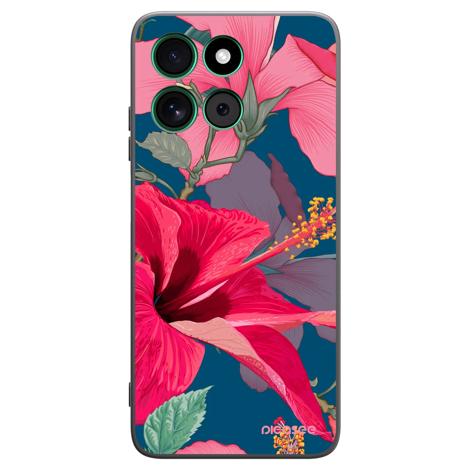 Picasee fekete szilikon tok az alábbi mobiltelefonokra Motorola Moto G57 Power - Hibiscus