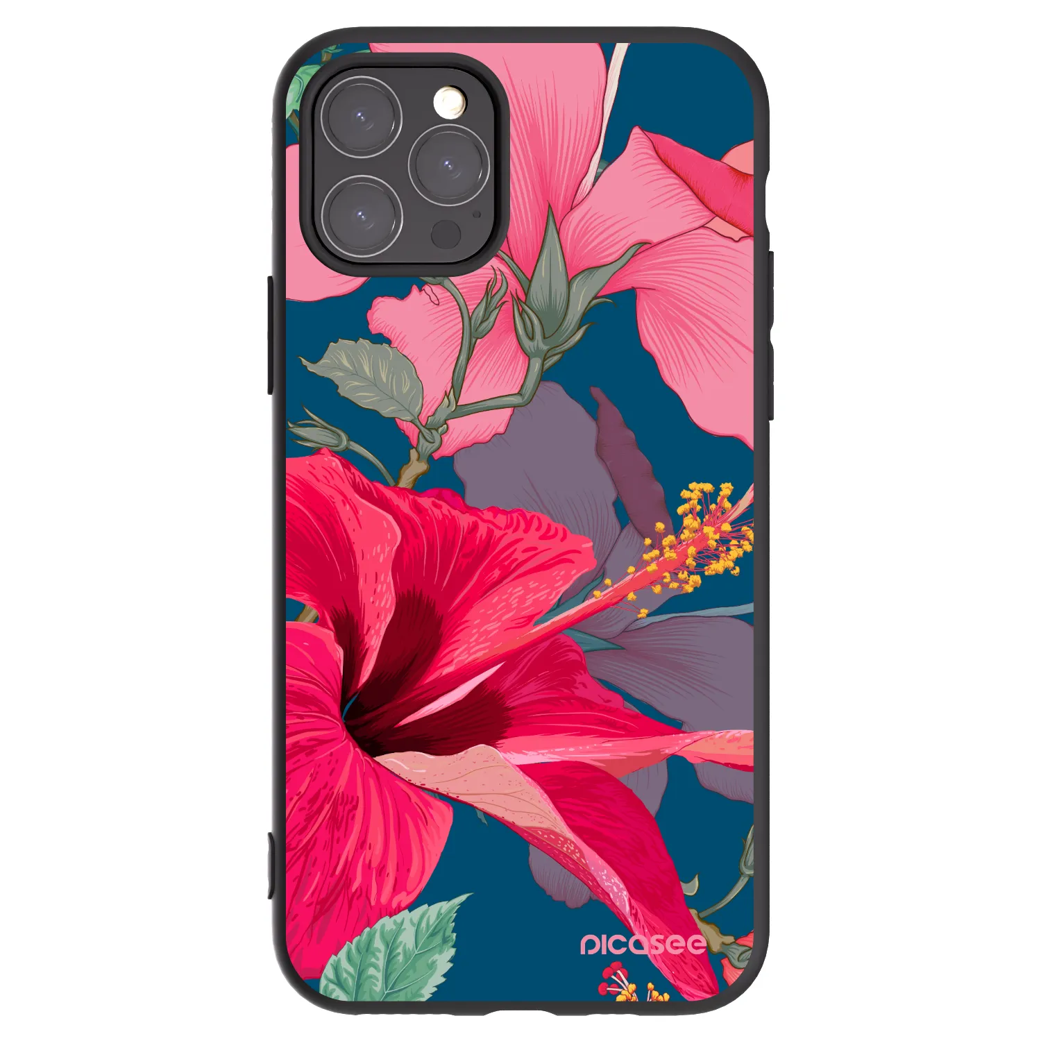 Picasee fekete szilikon tok az alábbi mobiltelefonokra Apple iPhone 11 Pro - Hibiscus