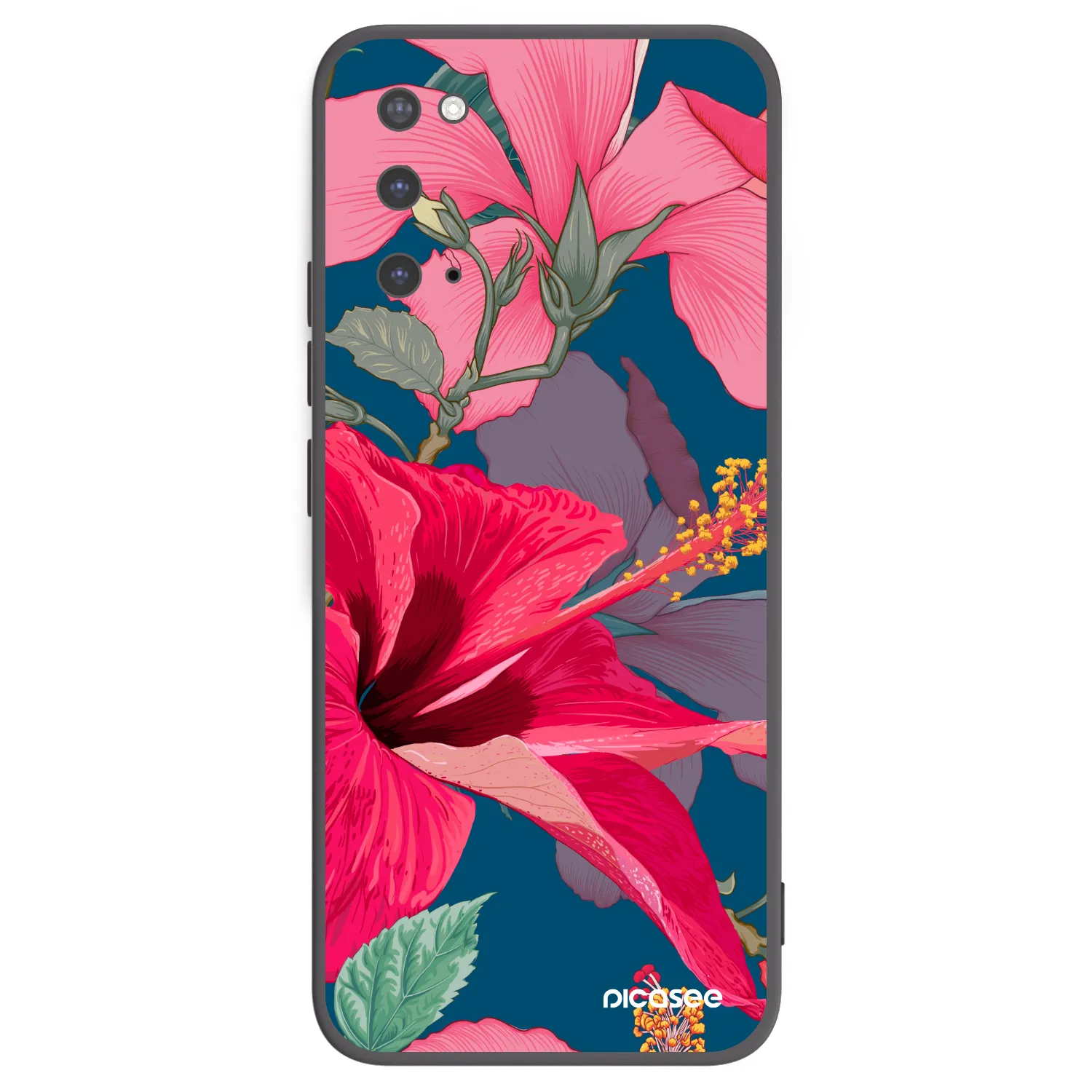 Picasee fekete szilikon tok az alábbi mobiltelefonokra Samsung Galaxy S20 G980F - Hibiscus