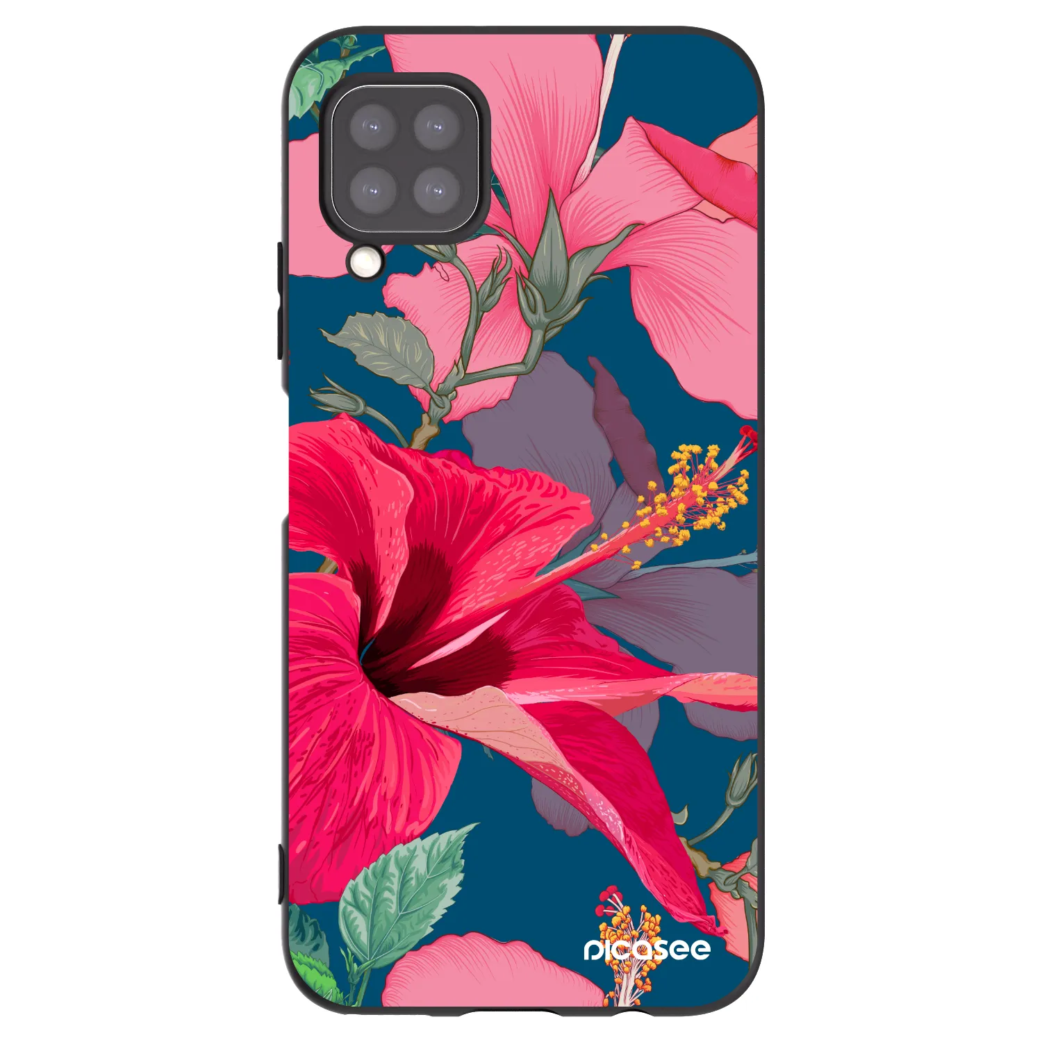 Picasee fekete szilikon tok az alábbi mobiltelefonokra Huawei P40 Lite - Hibiscus