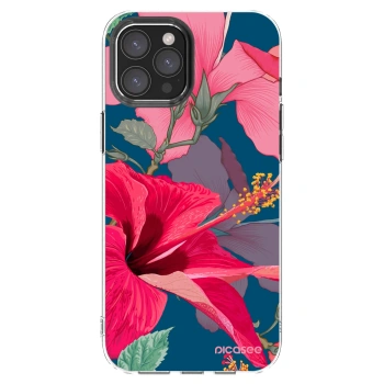 Picasee átlátszó szilikon tok az alábbi mobiltelefonokra Apple iPhone 12 Pro Max - Hibiscus