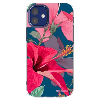 Picasee átlátszó szilikon tok az alábbi mobiltelefonokra Apple iPhone 12 mini - Hibiscus