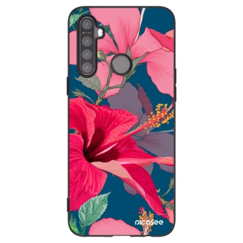 Picasee fekete szilikon tok az alábbi mobiltelefonokra Realme 5 - Hibiscus