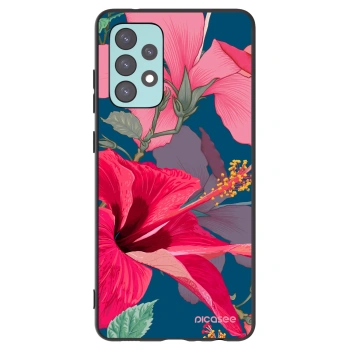 Picasee fekete szilikon tok az alábbi mobiltelefonokra Samsung Galaxy A72 A725F - Hibiscus
