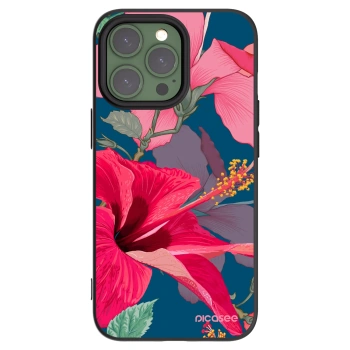 Picasee fekete szilikon tok az alábbi mobiltelefonokra Apple iPhone 13 Pro - Hibiscus