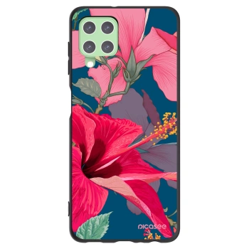 Picasee fekete szilikon tok az alábbi mobiltelefonokra Samsung Galaxy A22 A225F 4G - Hibiscus