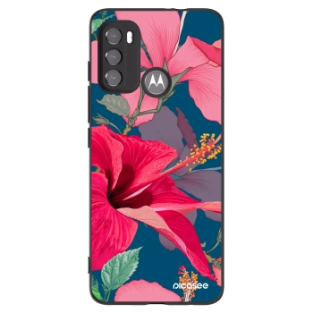 Picasee fekete szilikon tok az alábbi mobiltelefonokra Motorola Moto G60 - Hibiscus