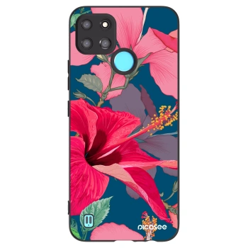 Picasee fekete szilikon tok az alábbi mobiltelefonokra Realme C21Y - Hibiscus