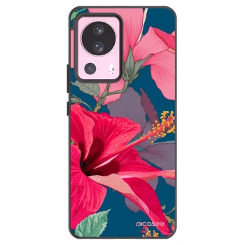 Picasee fekete szilikon tok az alábbi mobiltelefonokra Xiaomi 13 Lite - Hibiscus