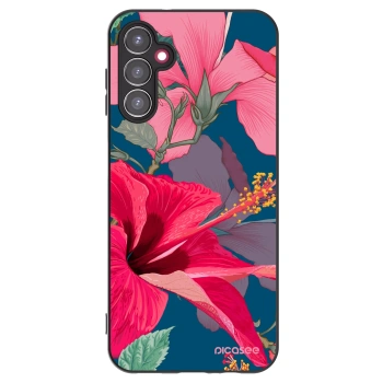 Picasee fekete szilikon tok az alábbi mobiltelefonokra Samsung Galaxy A14 4G A145R - Hibiscus