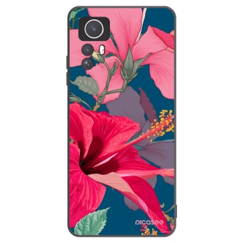 Picasee fekete szilikon tok az alábbi mobiltelefonokra Xiaomi Redmi Note 12S - Hibiscus