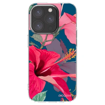 Picasee átlátszó szilikon tok az alábbi mobiltelefonokra Apple iPhone 15 Pro - Hibiscus