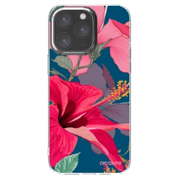 Picasee átlátszó szilikon tok az alábbi mobiltelefonokra Apple iPhone 15 Pro Max - Hibiscus