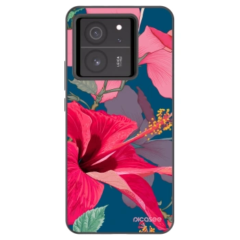 Picasee fekete szilikon tok az alábbi mobiltelefonokra Xiaomi 13T Pro - Hibiscus