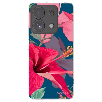 Picasee átlátszó szilikon tok az alábbi mobiltelefonokra Xiaomi Redmi Note 13 Pro 4G - Hibiscus