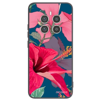 Picasee fekete szilikon tok az alábbi mobiltelefonokra Realme 12 Pro 5G - Hibiscus