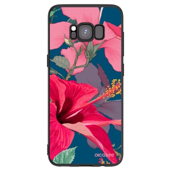 Picasee fekete szilikon tok az alábbi mobiltelefonokra Samsung Galaxy S8 G950F - Hibiscus