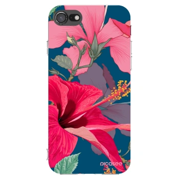 Picasee átlátszó szilikon tok az alábbi mobiltelefonokra Apple iPhone 7 - Hibiscus