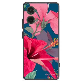 Picasee fekete szilikon tok az alábbi mobiltelefonokra Motorola Moto G35 5G - Hibiscus