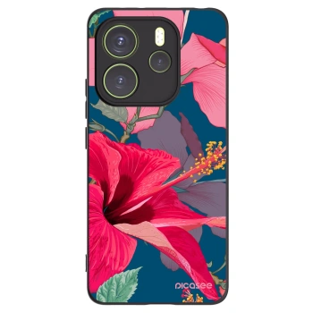 Picasee fekete szilikon tok az alábbi mobiltelefonokra Xiaomi Redmi Note 14 4G - Hibiscus