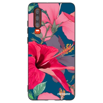 Picasee fekete szilikon tok az alábbi mobiltelefonokra Huawei P30 - Hibiscus