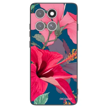 Picasee fekete szilikon tok az alábbi mobiltelefonokra Motorola Edge 60 Pro - Hibiscus