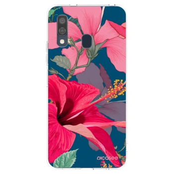 Picasee átlátszó szilikon tok az alábbi mobiltelefonokra Samsung Galaxy A40 A405F - Hibiscus