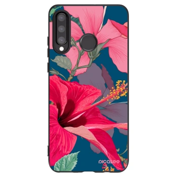 Picasee fekete szilikon tok az alábbi mobiltelefonokra Huawei P30 Lite - Hibiscus