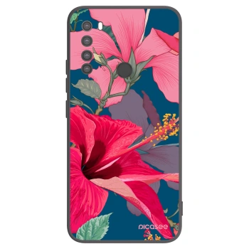 Picasee fekete szilikon tok az alábbi mobiltelefonokra Xiaomi Redmi Note 8 - Hibiscus