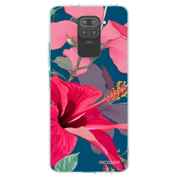 Picasee fekete szilikon tok az alábbi mobiltelefonokra Xiaomi Redmi Note 9 - Hibiscus