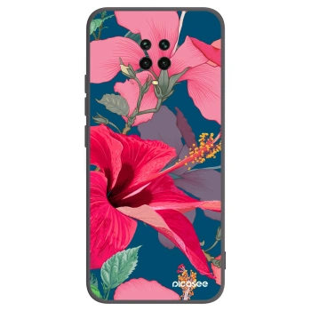 Picasee fekete szilikon tok az alábbi mobiltelefonokra Xiaomi Redmi Note 9S - Hibiscus