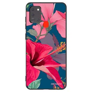 Picasee fekete szilikon tok az alábbi mobiltelefonokra Samsung Galaxy A21s - Hibiscus