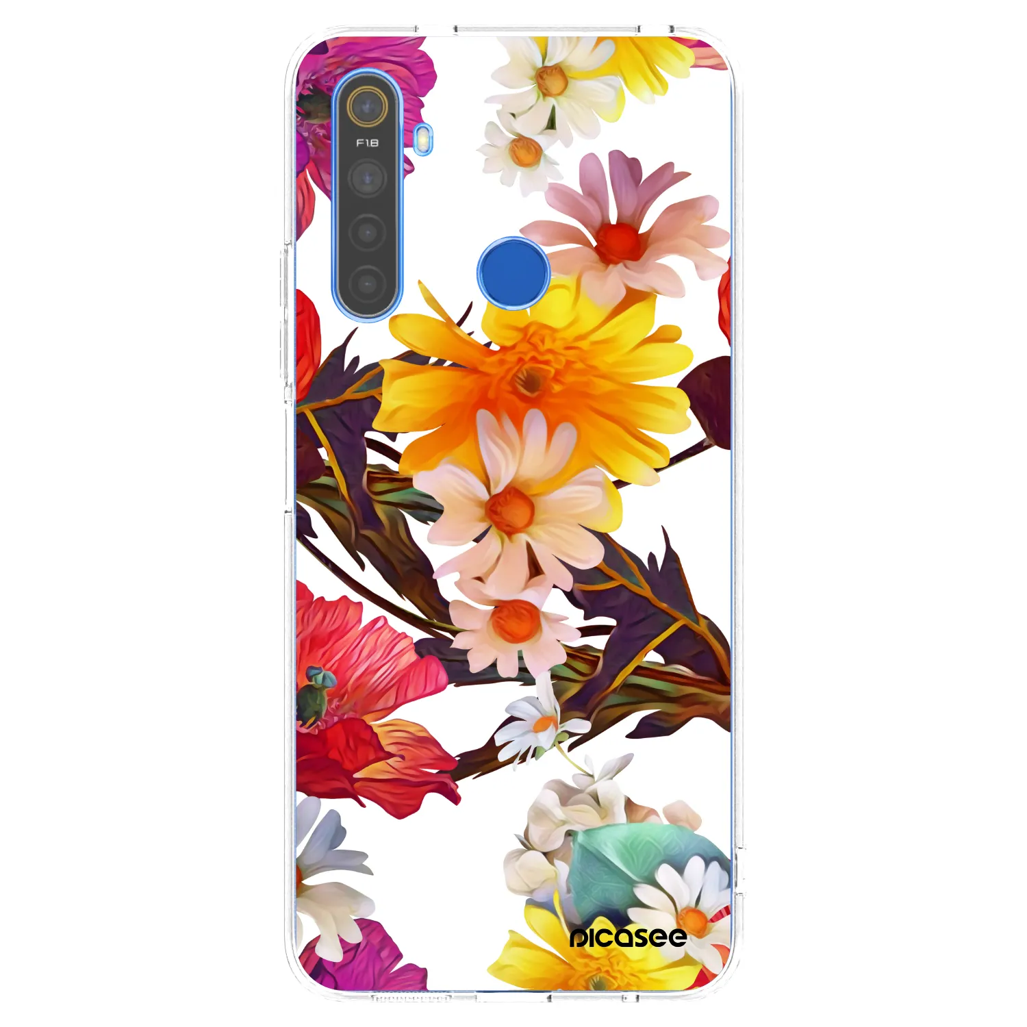 Picasee átlátszó szilikon tok az alábbi mobiltelefonokra Realme 5 - Meadow