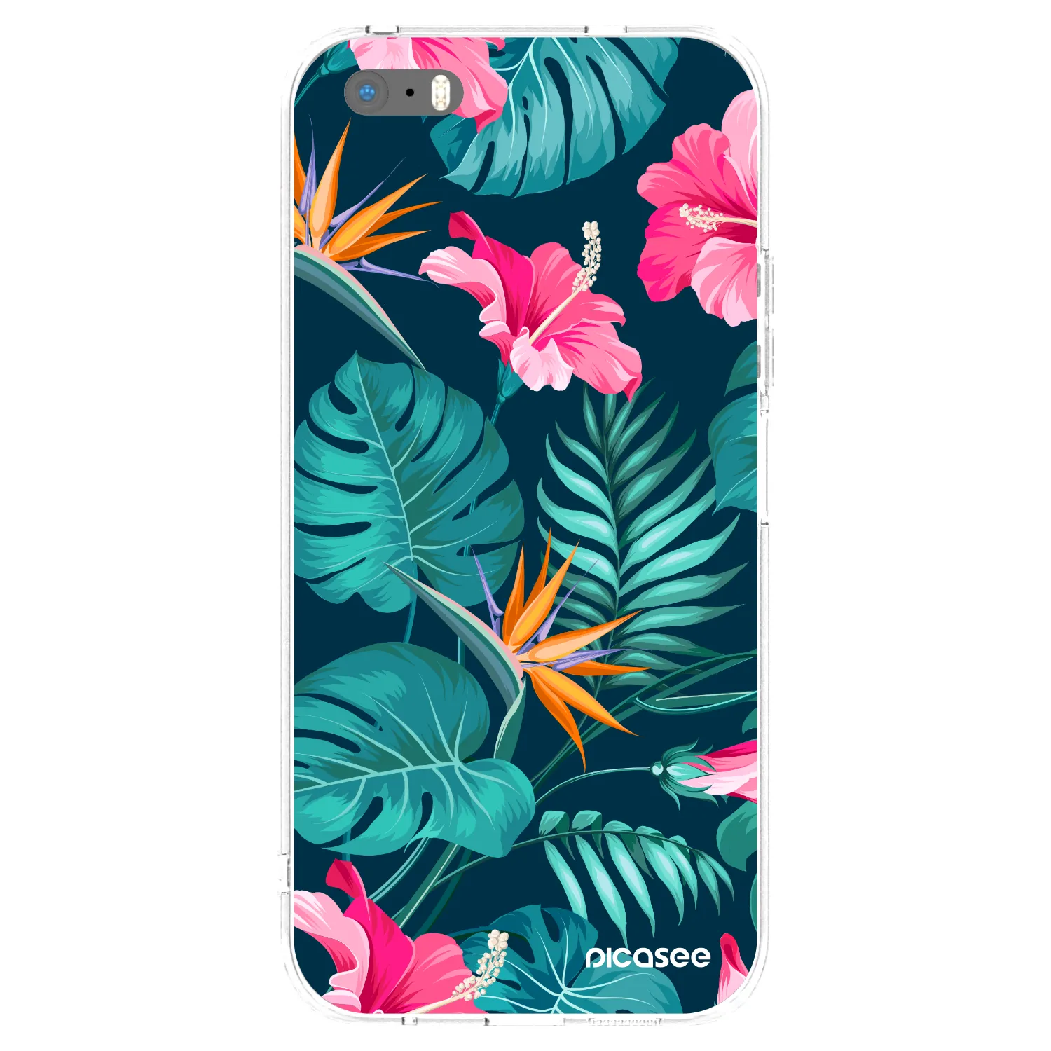 Picasee átlátszó szilikon tok az alábbi mobiltelefonokra Apple iPhone 5/5S/SE - Pink Monstera