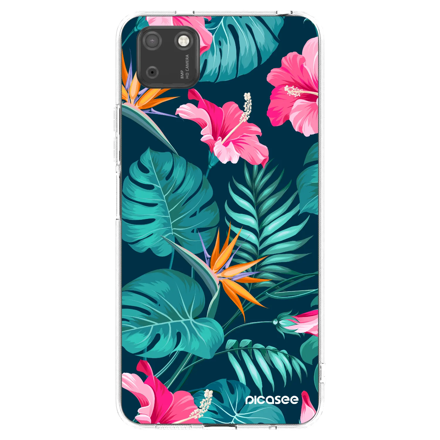 Picasee átlátszó szilikon tok az alábbi mobiltelefonokra Huawei Y5P - Pink Monstera