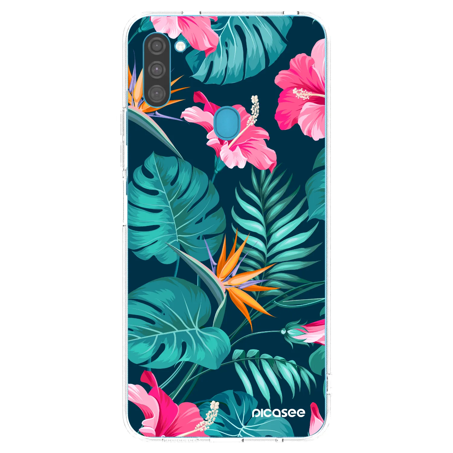 Picasee átlátszó szilikon tok az alábbi mobiltelefonokra Samsung Galaxy M11 - Pink Monstera