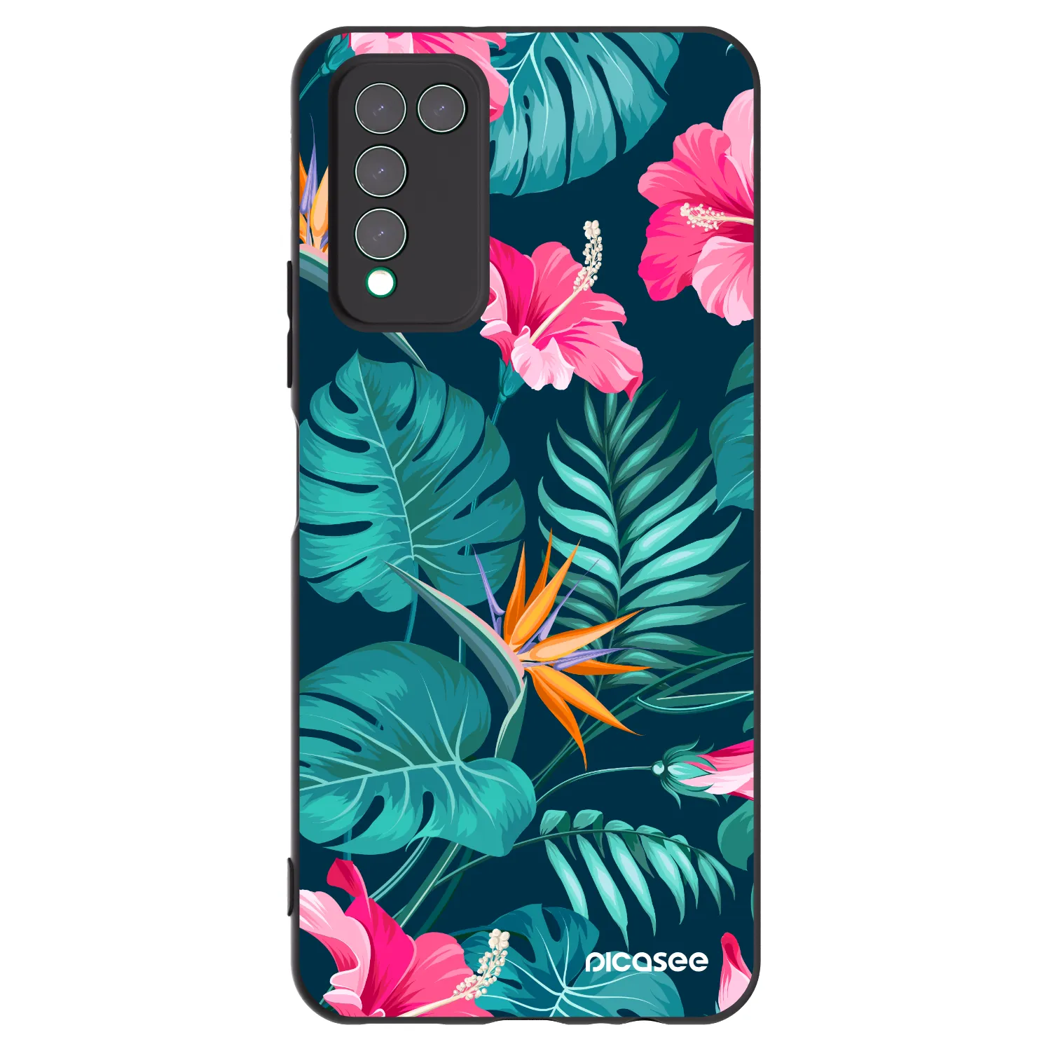 Picasee fekete szilikon tok az alábbi mobiltelefonokra Honor 10X Lite - Pink Monstera