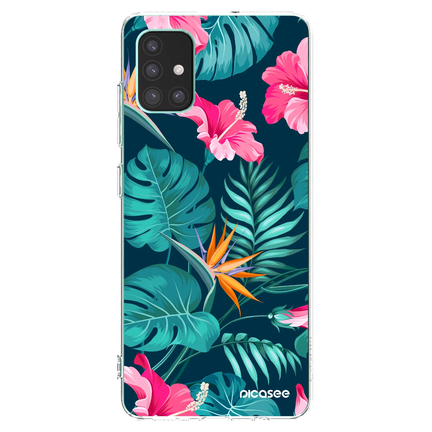 Picasee átlátszó szilikon tok az alábbi mobiltelefonokra Samsung Galaxy M51 M515F - Pink Monstera