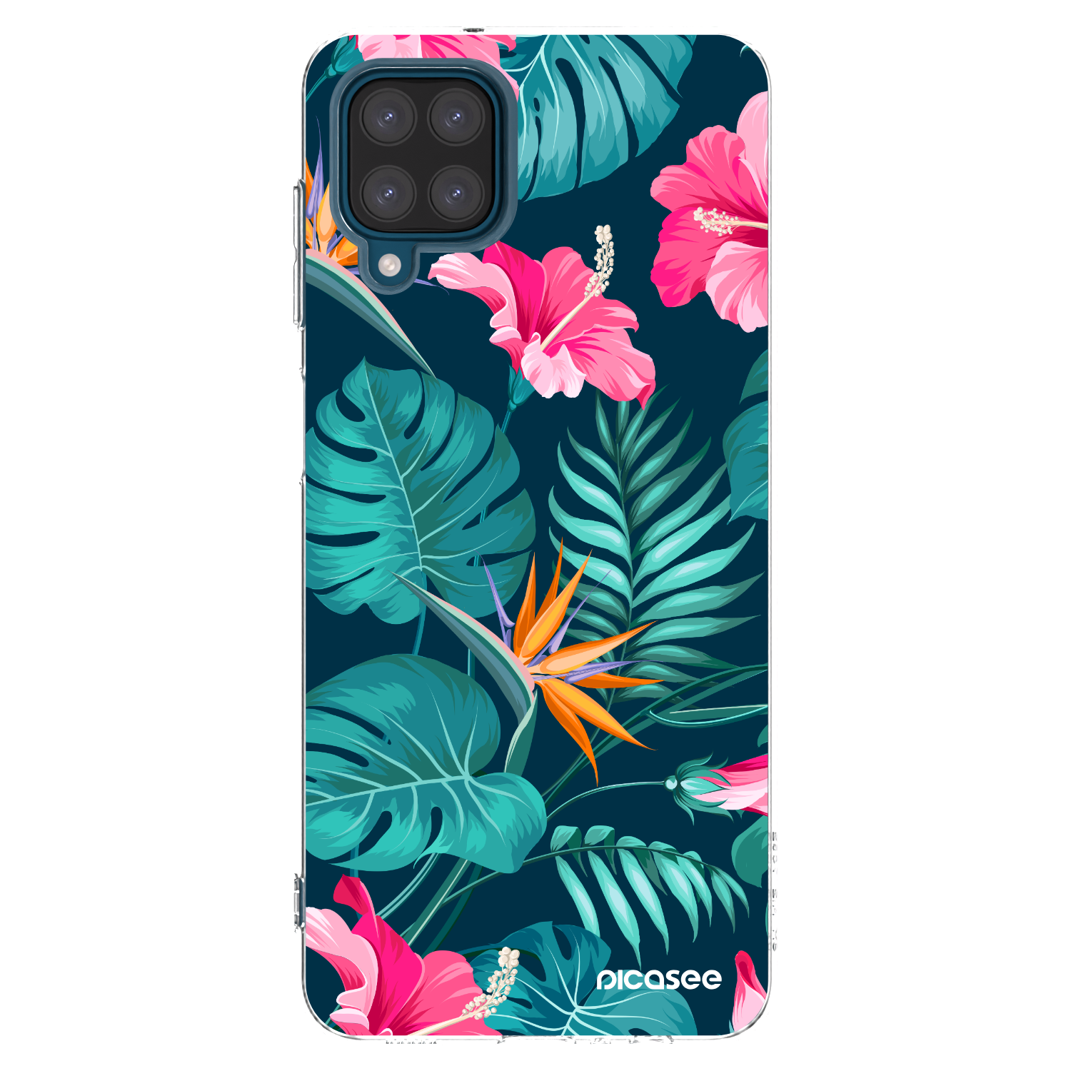 Picasee átlátszó szilikon tok az alábbi mobiltelefonokra Samsung Galaxy A12 A125F - Pink Monstera
