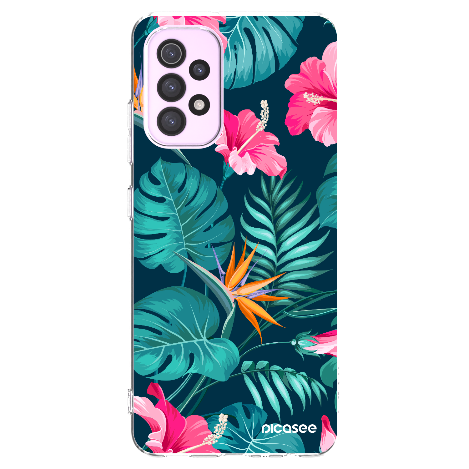 Picasee átlátszó szilikon tok az alábbi mobiltelefonokra Samsung Galaxy A32 5G A326B - Pink Monstera