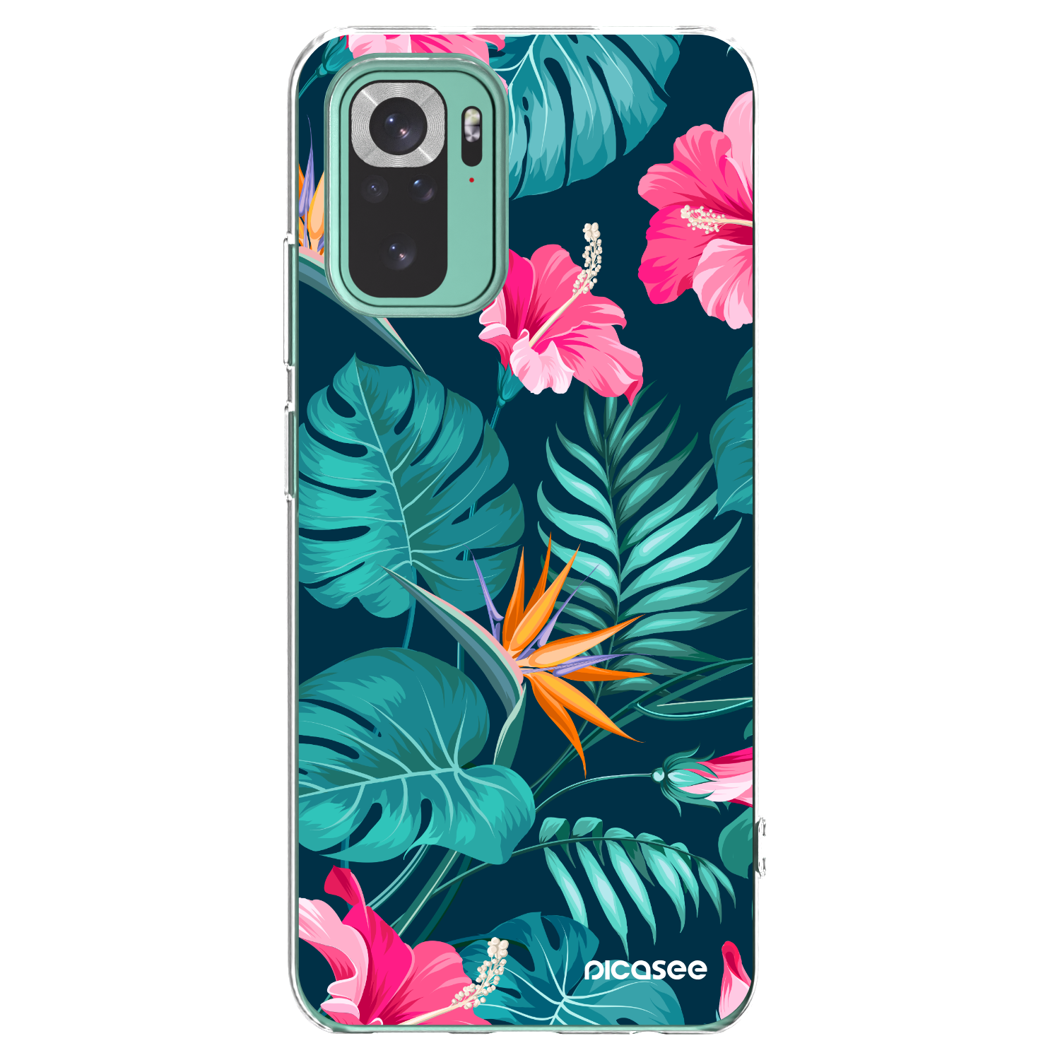 Picasee átlátszó szilikon tok az alábbi mobiltelefonokra Xiaomi Redmi Note 10 Pro - Pink Monstera