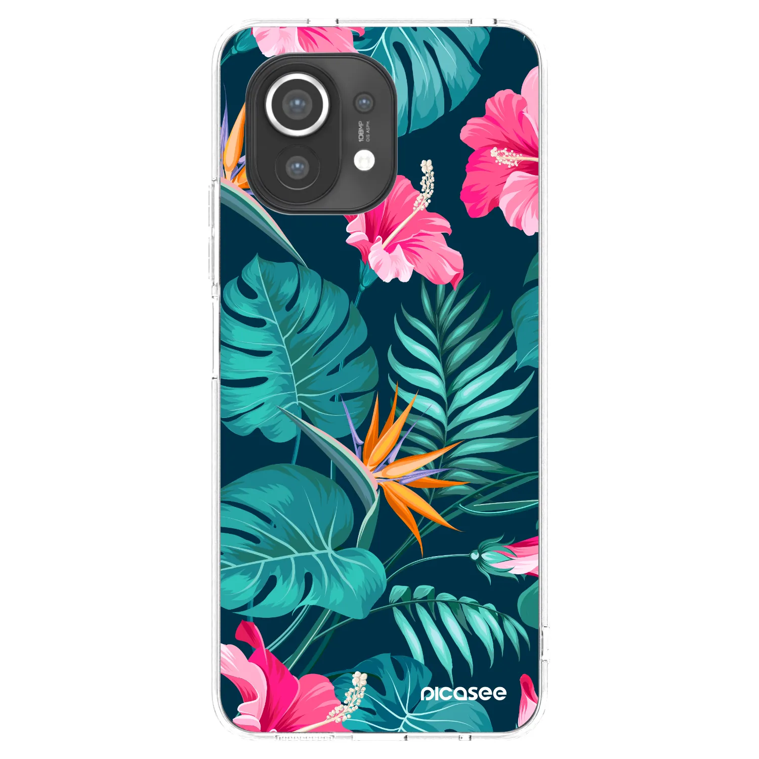 Picasee átlátszó szilikon tok az alábbi mobiltelefonokra Xiaomi Mi 11 - Pink Monstera