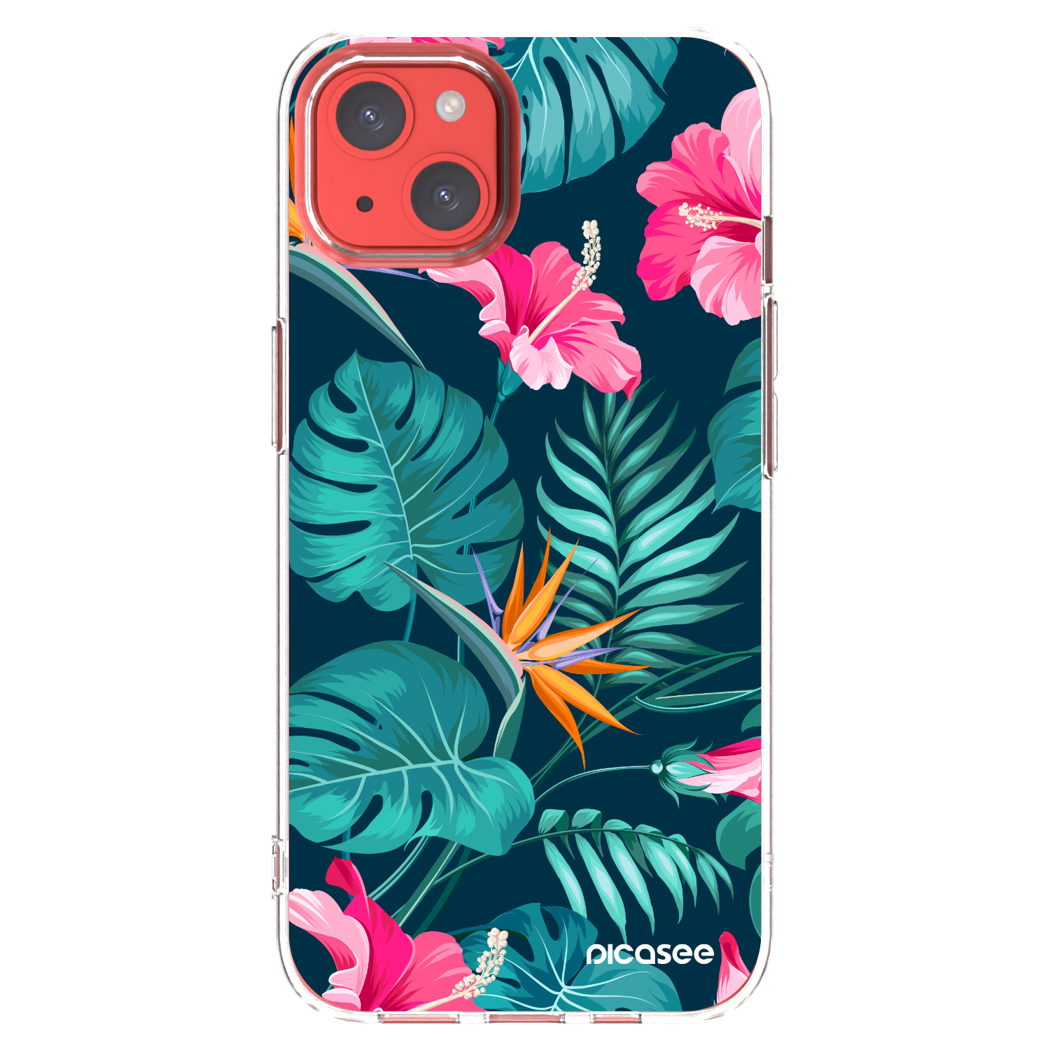 Picasee átlátszó szilikon tok az alábbi mobiltelefonokra Apple iPhone 13 - Pink Monstera