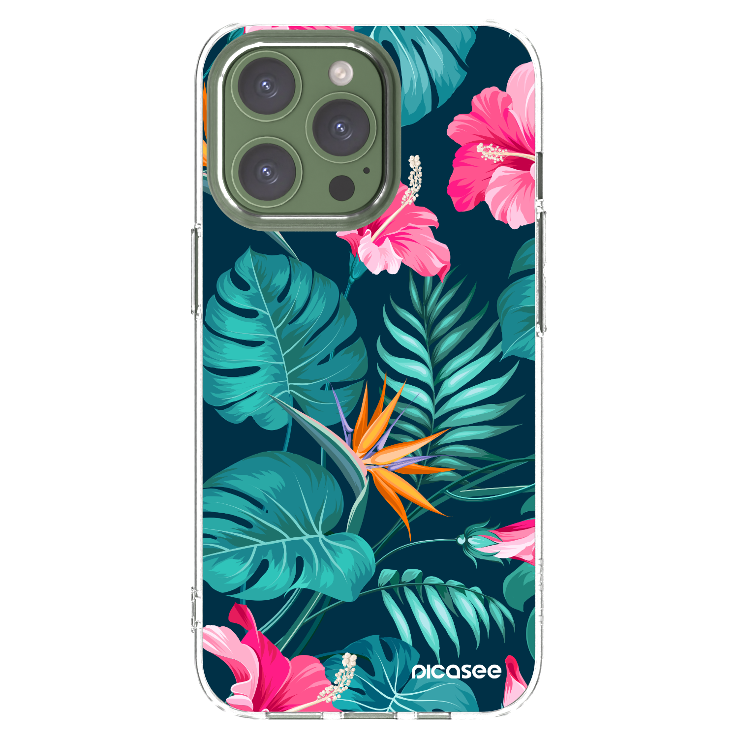 Picasee átlátszó szilikon tok az alábbi mobiltelefonokra Apple iPhone 13 Pro - Pink Monstera