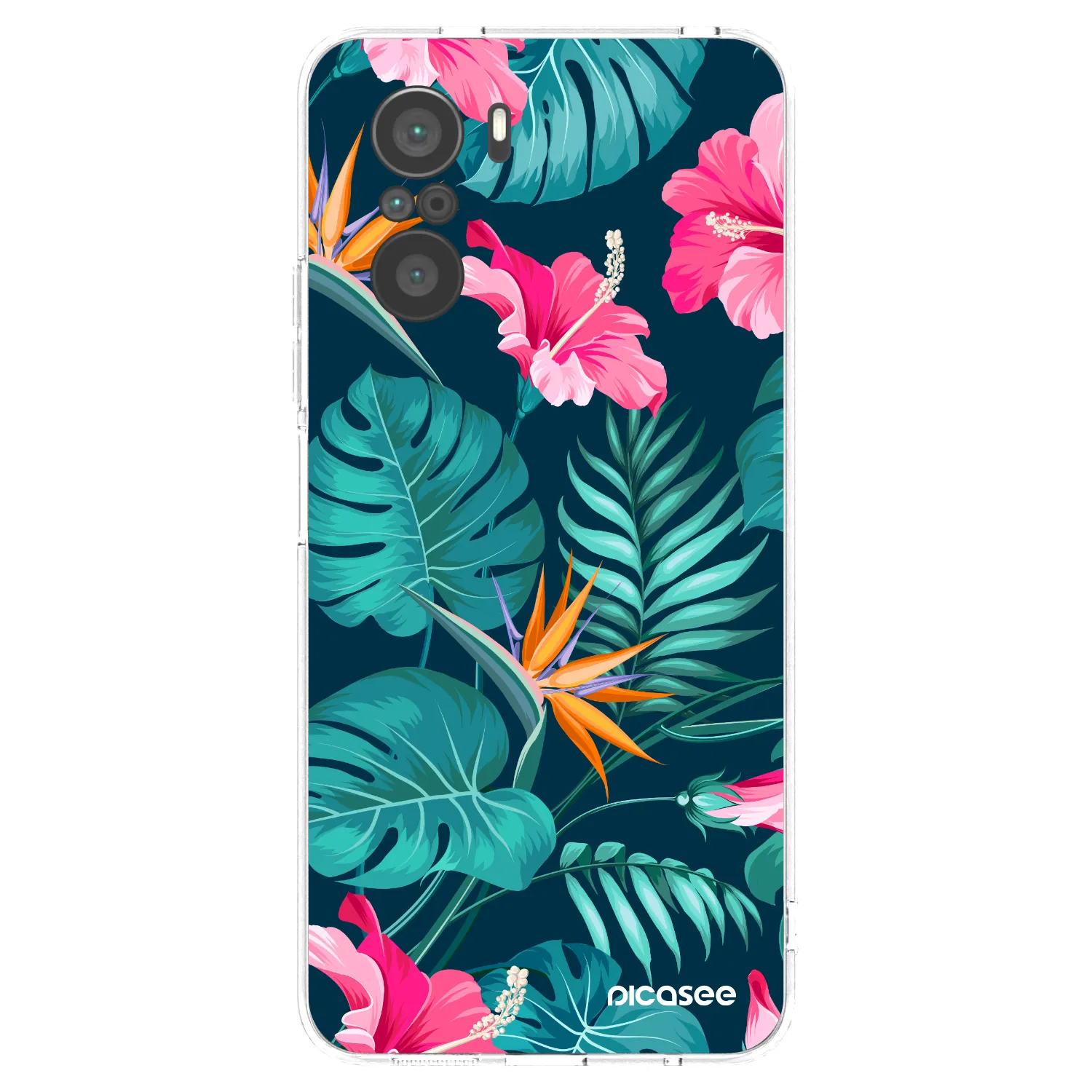 Picasee átlátszó szilikon tok az alábbi mobiltelefonokra Xiaomi Poco F3 - Pink Monstera