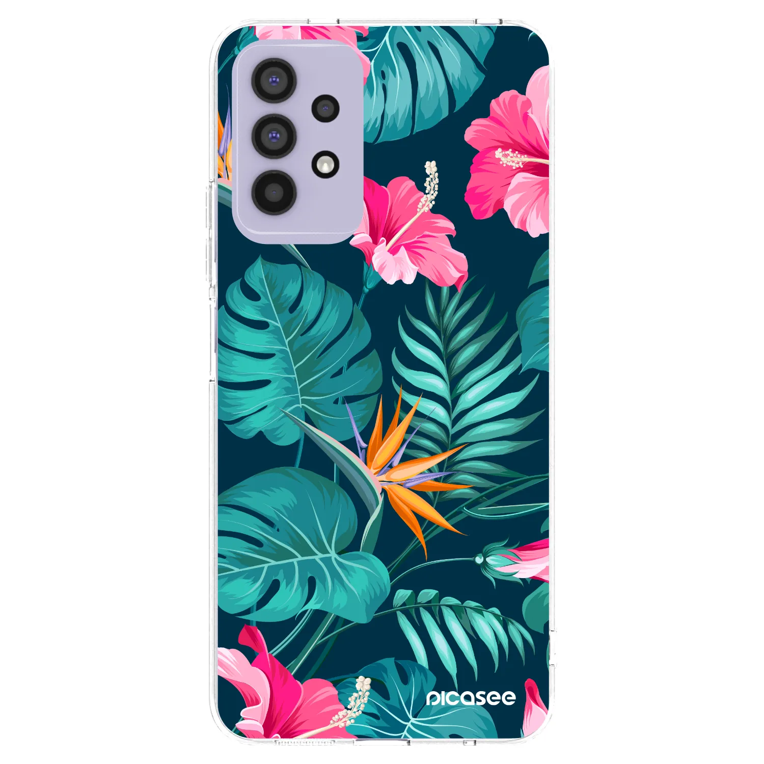 Picasee átlátszó szilikon tok az alábbi mobiltelefonokra Samsung Galaxy A32 4G SM-A325F - Pink Monstera