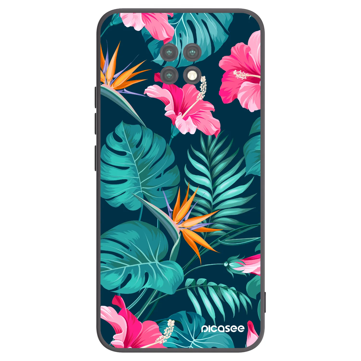Picasee fekete szilikon tok az alábbi mobiltelefonokra Xiaomi Redmi Note 9T - Pink Monstera