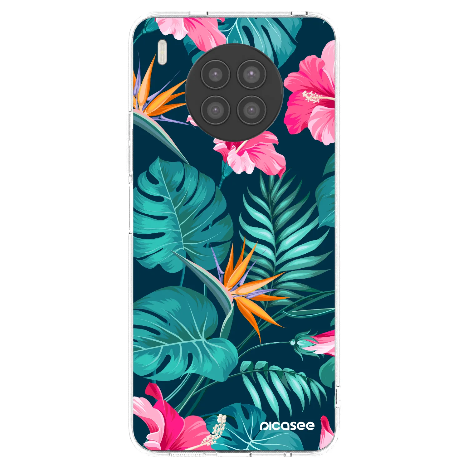 Picasee átlátszó szilikon tok az alábbi mobiltelefonokra Huawei Nova 8i - Pink Monstera