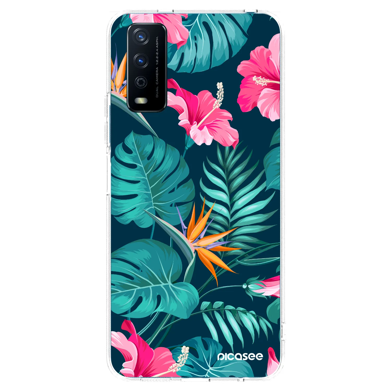 Picasee átlátszó szilikon tok az alábbi mobiltelefonokra Vivo Y11s - Pink Monstera